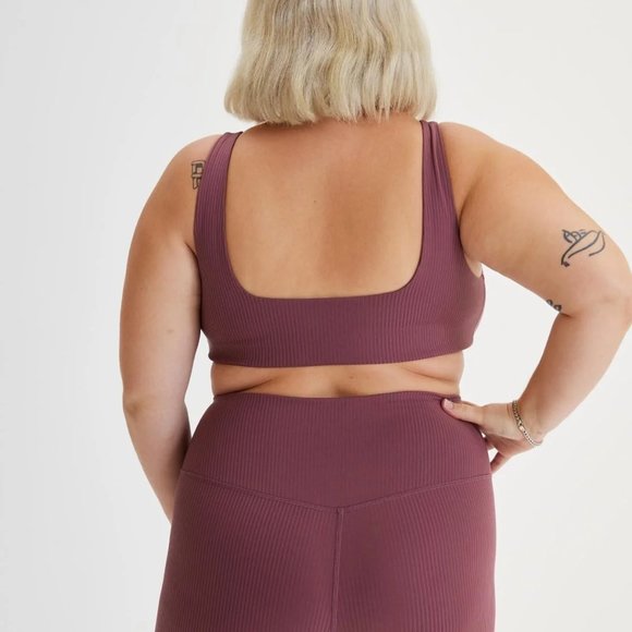 Girlfriend Collective RIB Tommy Cropped Bra (Goji) - Picture 6 of 7